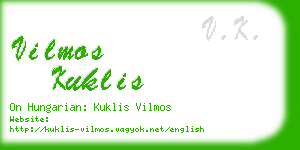 vilmos kuklis business card